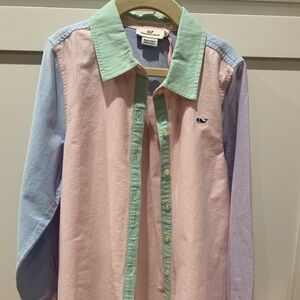 Vineyard Vines Girls Pastel Button-Up Shirt